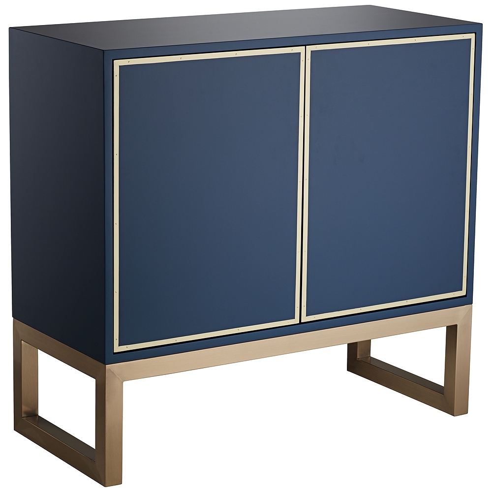 Tarim 35 3/4" Wide Blue and Gold 2-Door Accent Cabinet - Style # 79H97 - Image 0