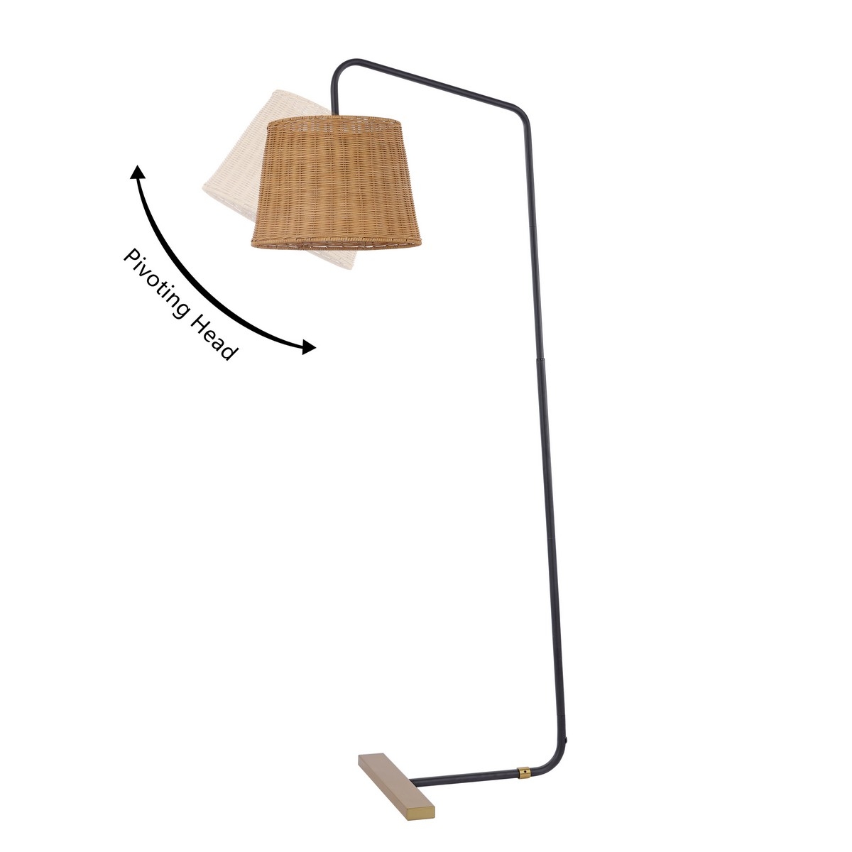 Millie 61 Inch Floor Lamp - Black/Natural - Image 3