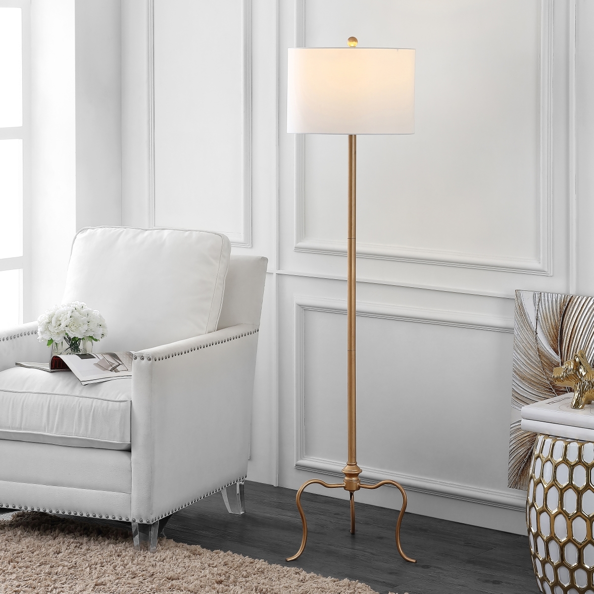 Earie Floor Lamp - Gold - Safavieh - Image 3
