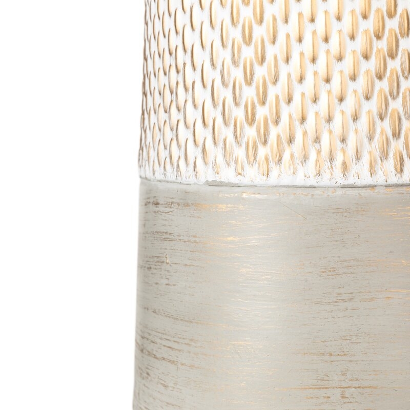 Modern Industrial Textured Metal Floor Vases, Set of 2 - Image 1