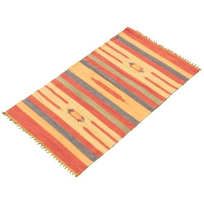 Jaeden Oriental Handmade Kilim Wool Red/Orange/Gray Area Rug - Image 0