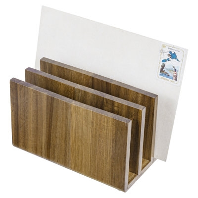 Acacia Wood Mail Holder Desk Accessories Organizer - Image 0