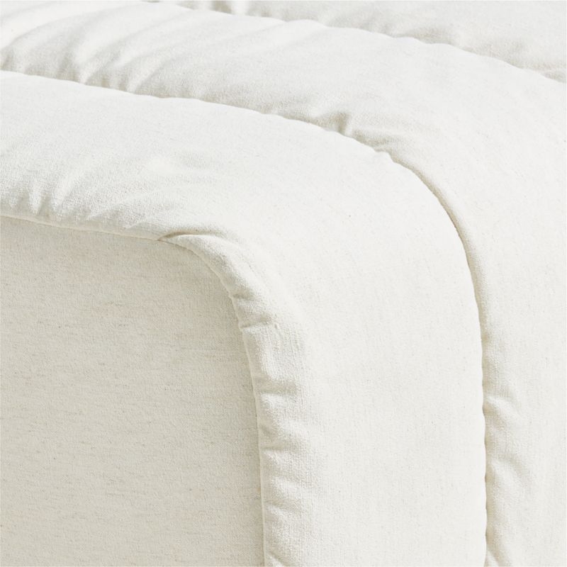 Jade Heathered Ivory Upholstered Ottoman - Image 2