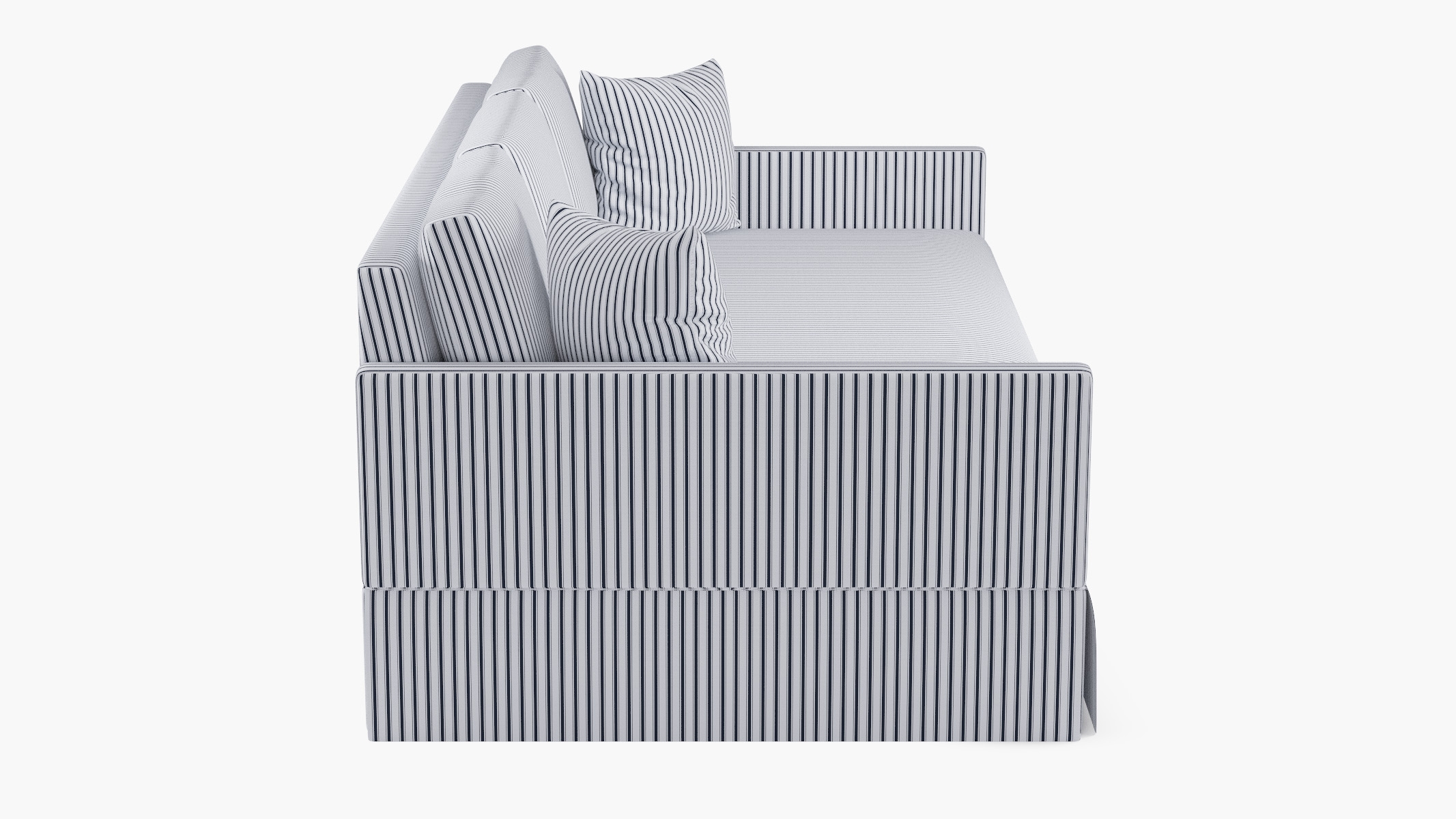 Skirted Track Arm Sofa, Navy Classic Ticking Stripe, Extra Deep (43") - Image 2