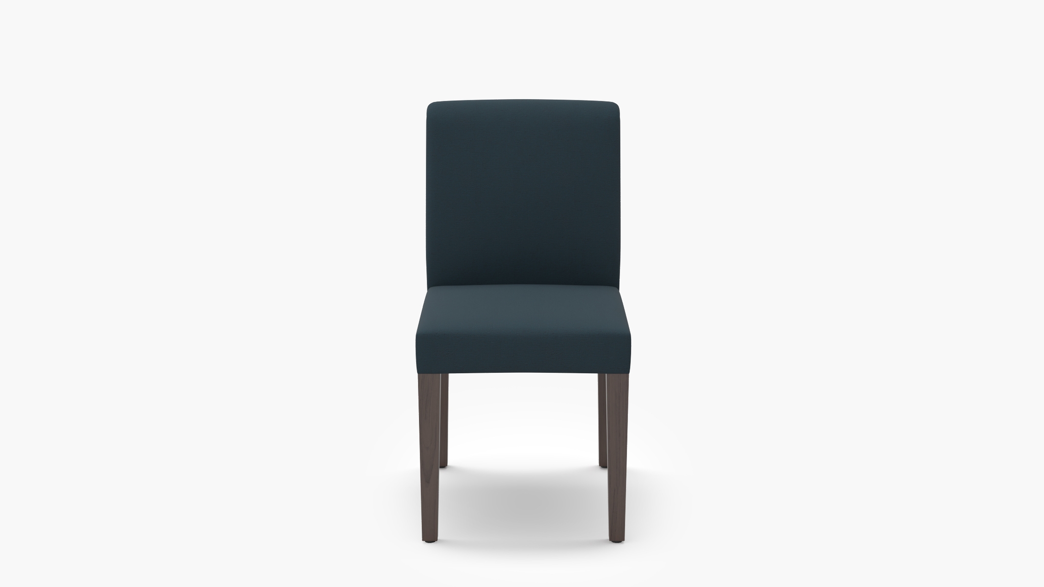 Signature Dining Chair, Navy Everyday Linen, Espresso Square Tapered Leg - Image 0