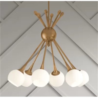 6-Light Fashion Chandelier With Cream Glass - Image 0