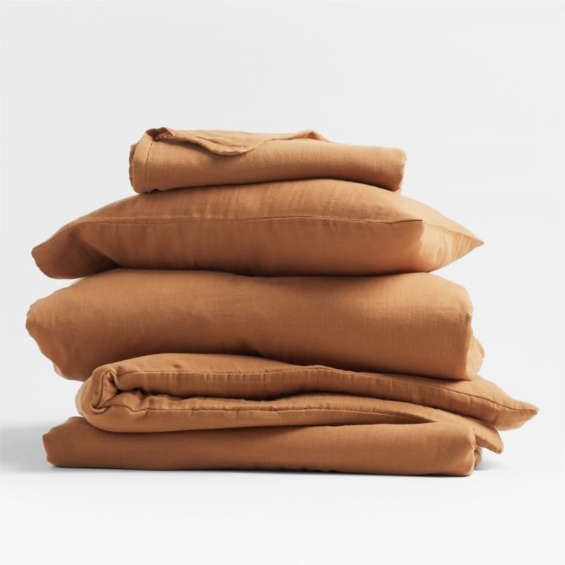 Supersoft Brulee Brown 100% Organic Cotton Gauze Toddler Sheet Set - Image 1
