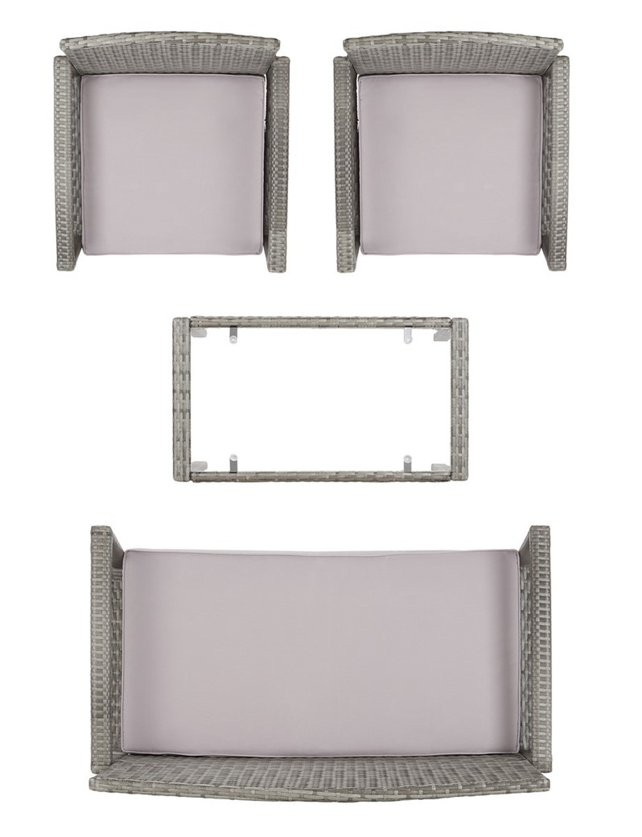 Bassey 4Pc Living Set - Grey / Grey - Safavieh - Image 6