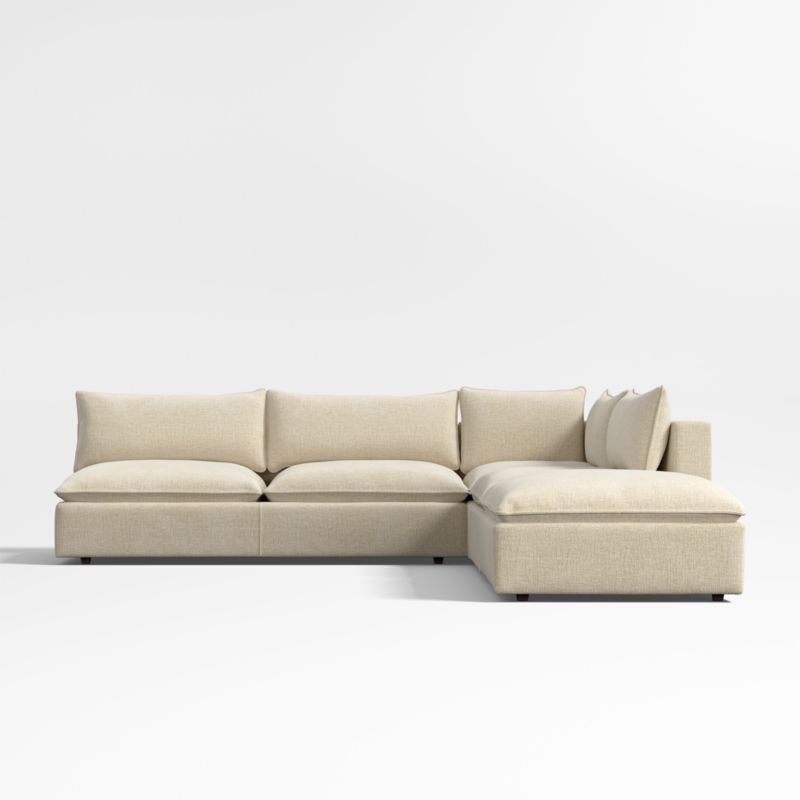 Lotus Deep Modular 4-Piece L-Shaped Sectional Sofa with Ottoman - Image 3