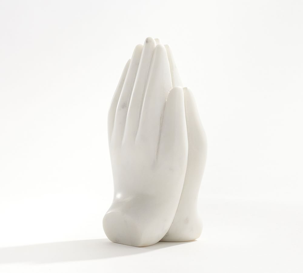 Marble Namaste Hands, Small, White - Image 0