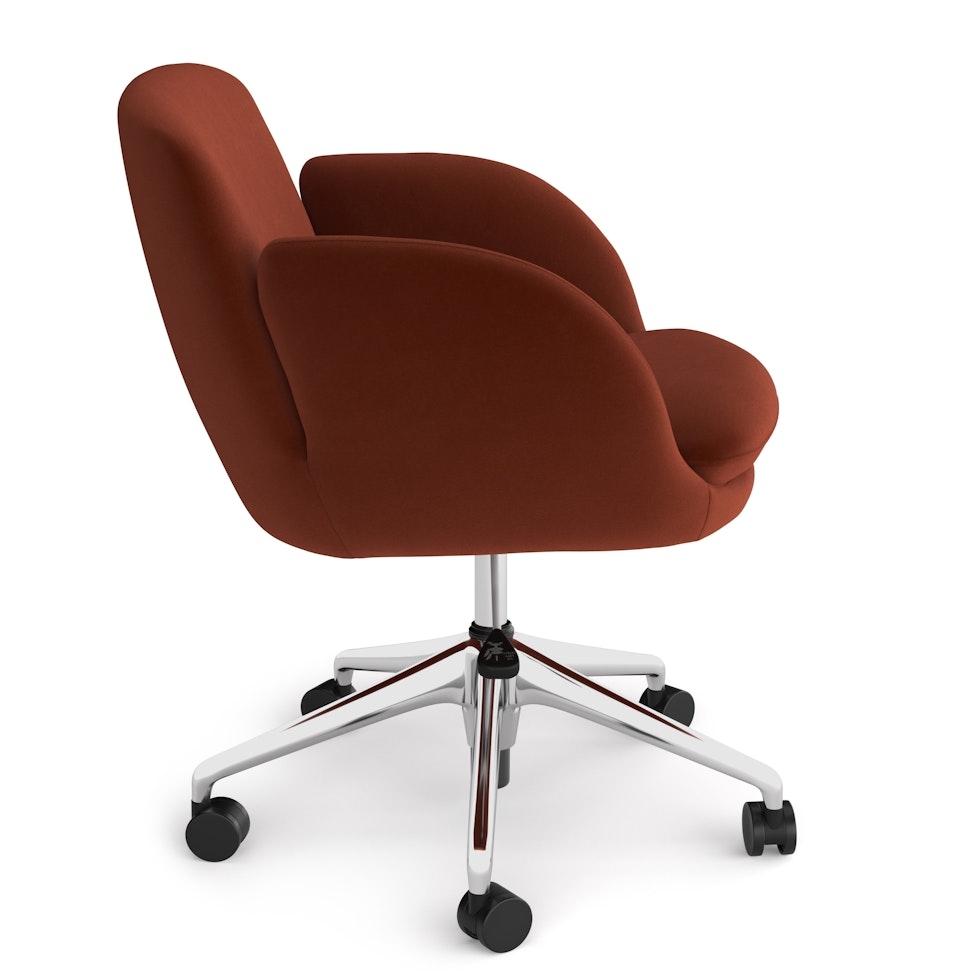 Bea Velvet Office Chair - Hale Rust - Image 2
