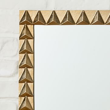 Textured Metal Mirrors, Large Pyramids, Antique Brass, 18"x24" - Image 5