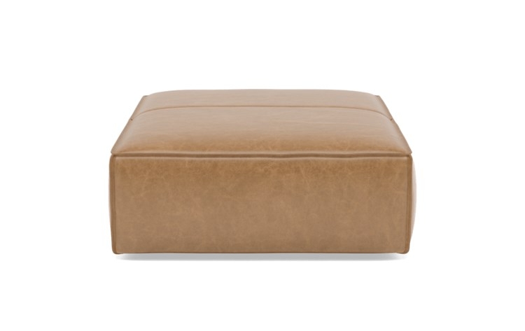 Gray Ottoman with Brown Palomino Leather - Image 2