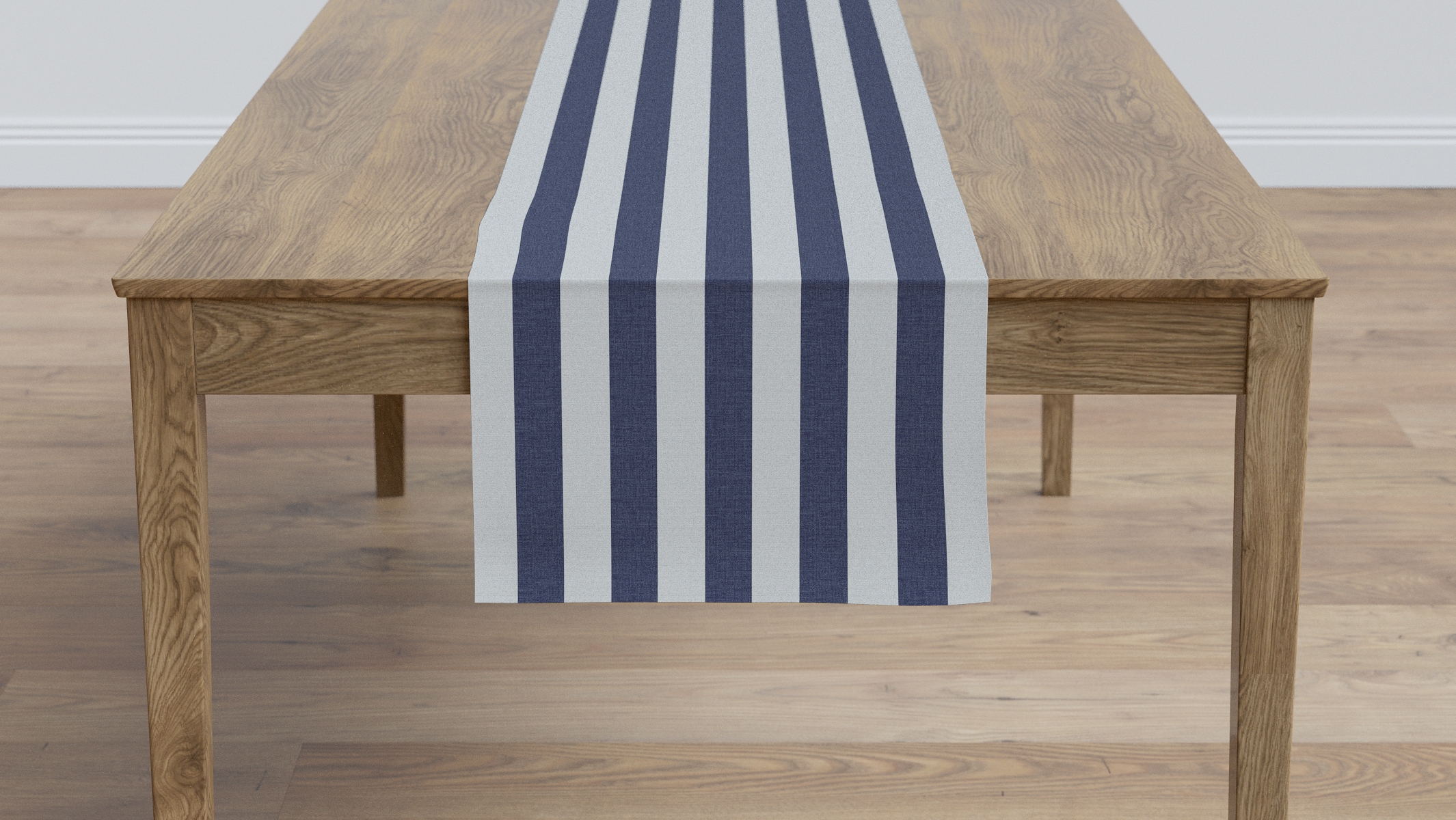 Table Runner 16" x 120", Navy Cabana Stripe, 16" x 120" - Image 1