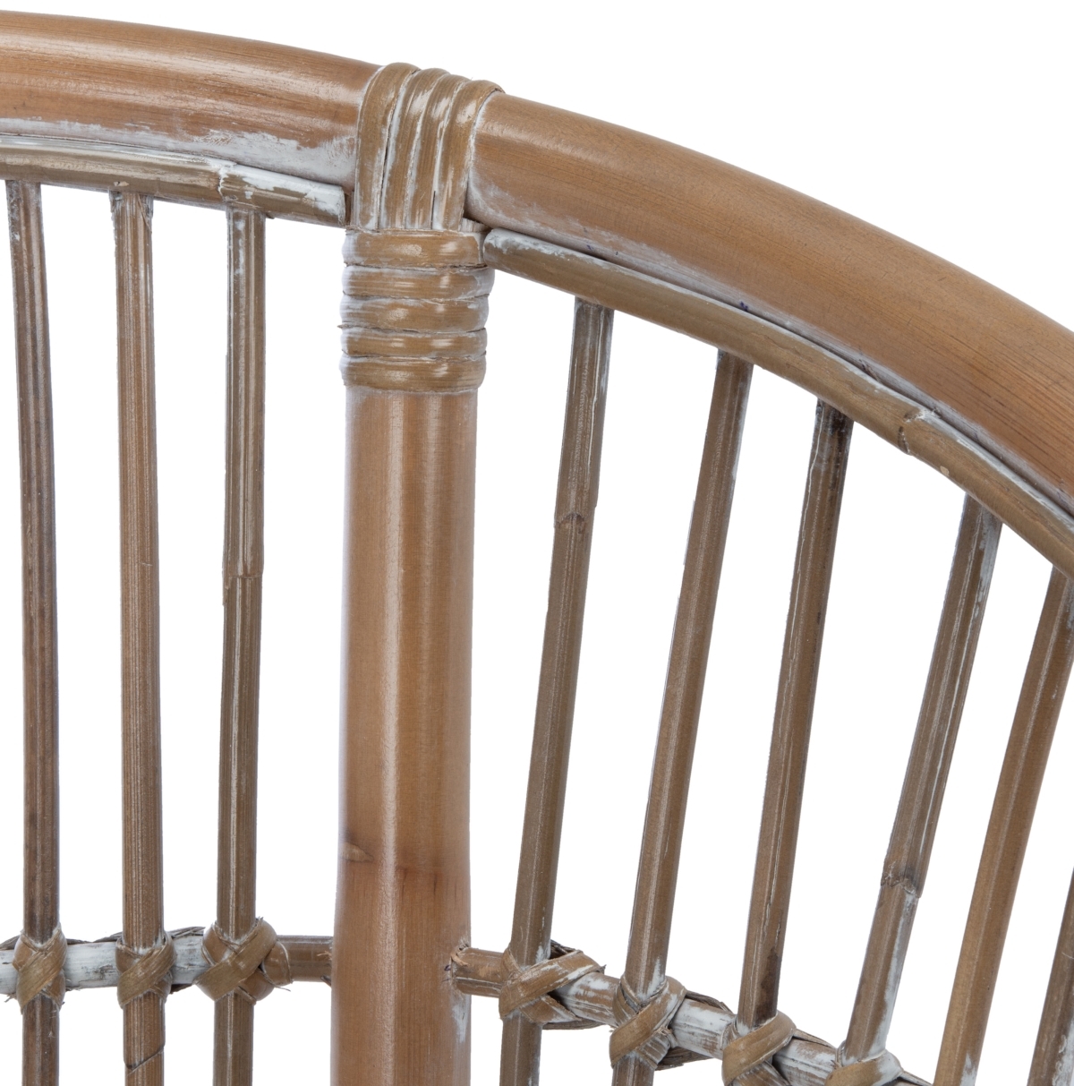 Olivia Rttn Accent Chair W/ Cush - White / Grey White Wash - Safavieh - Image 2