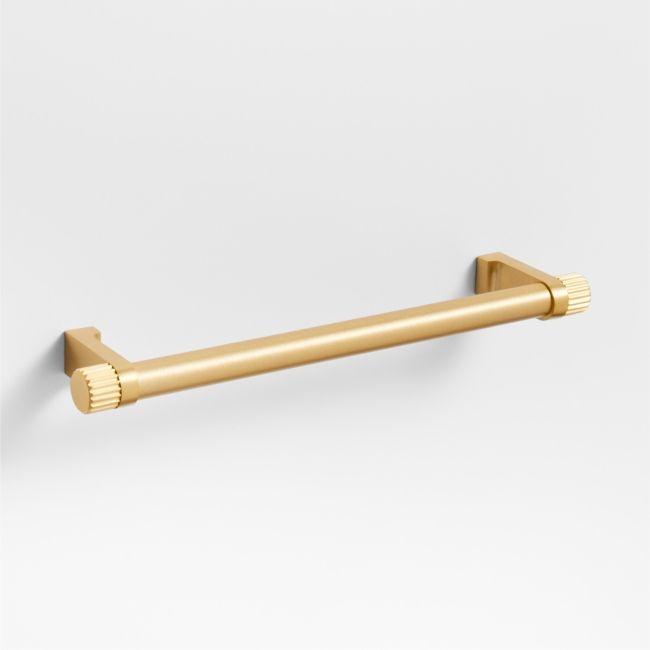 Modern 6" Fluted Brushed Brass Cabinet Drawer Bar Pull - Image 0
