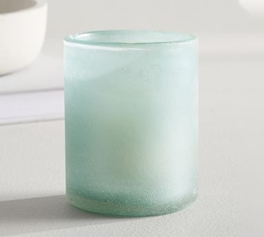 Frosted Glass Votive Holder, Sea Glass - Image 1