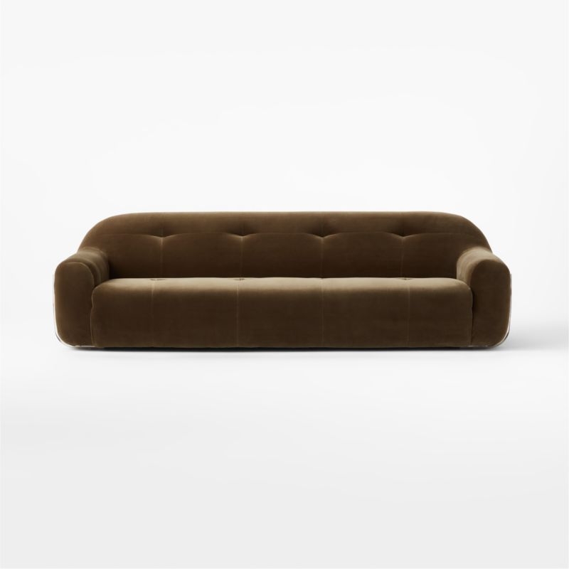 Brace Green Velvet Tufted Sofa - Image 1