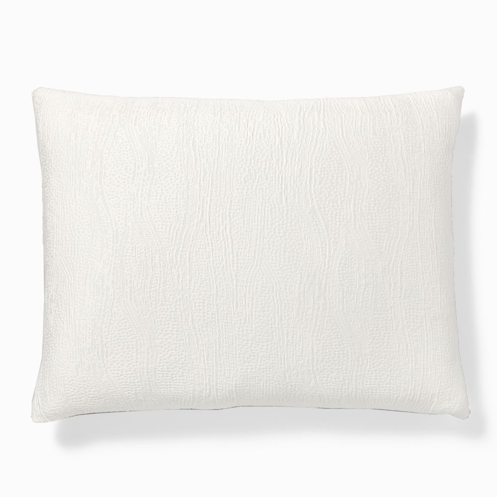 Silky TENCEL Cotton Matelasse Duvet, Standard Sham Set, White - Image 0