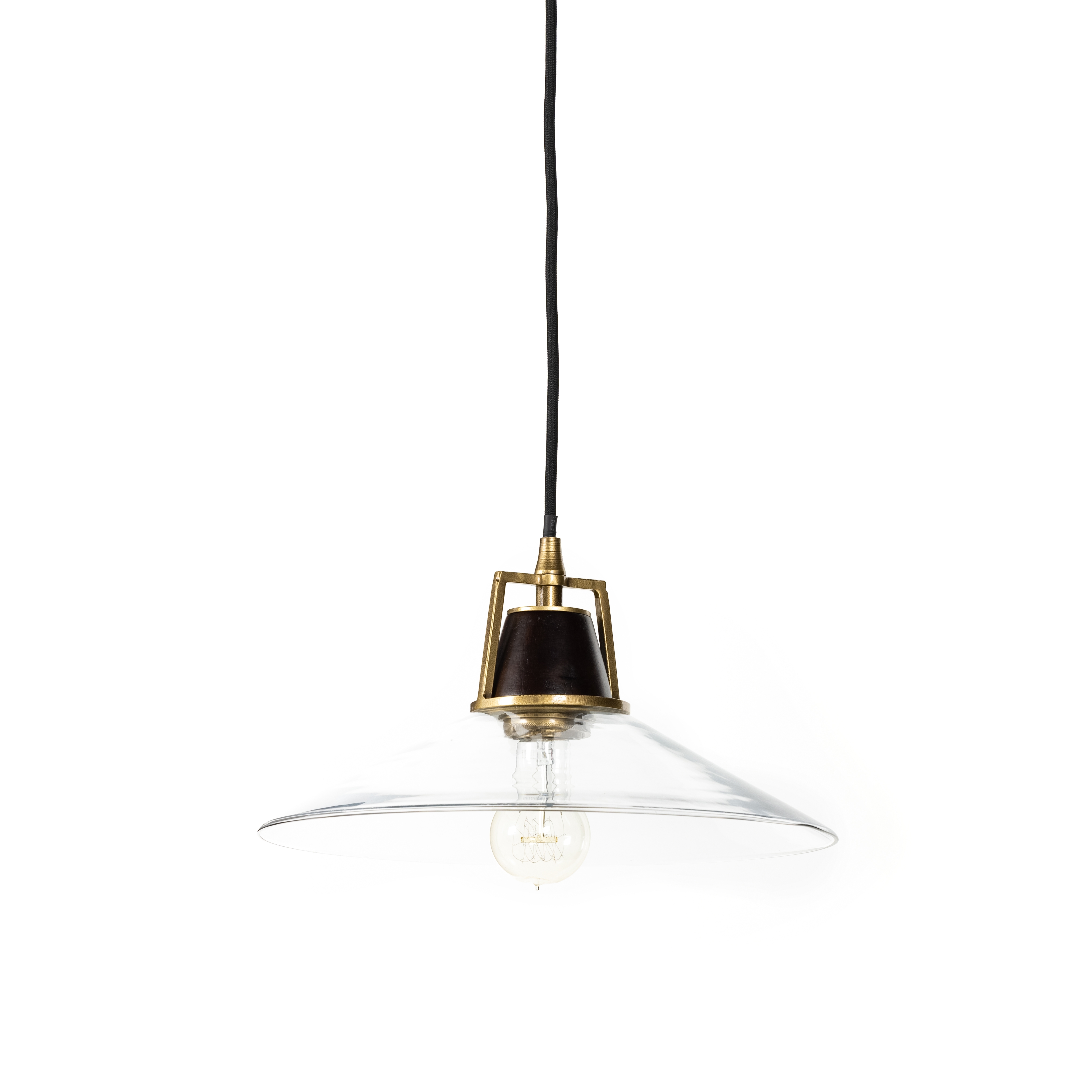 Novak Glass Pendant-Antique Brass - Image 0
