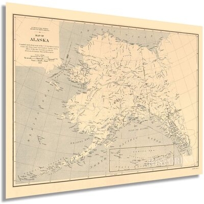 HISTORIX Vintage 1909 Alaska State Map - 24X36 Inch Vintage Map Of Alaska Wall Art Decor - US Geological Survey Of State Of Alaska Map Poster - Historic Alaska Wall Map - Old Map Alaska (2 Sizes) - Image 0