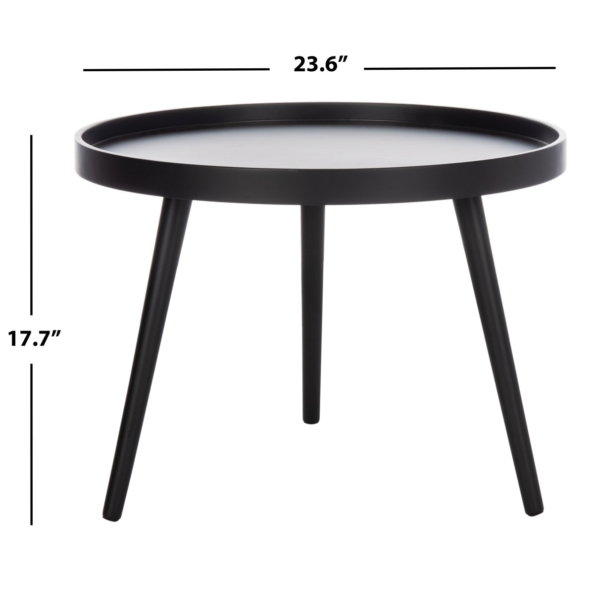 Fritz Round Tray Side Table - Black - Safavieh - Image 5