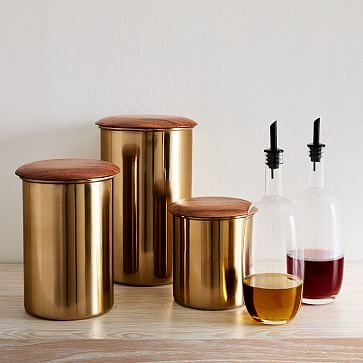 Reid Kitchen Canister, Medium, Metal/Brass, Each - Image 2