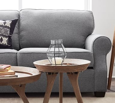 SoMa Fremont Roll Arm Upholstered Grand Sofa 81", Polyester Wrapped Cushions, Basketweave Slub Charcoal - Image 1