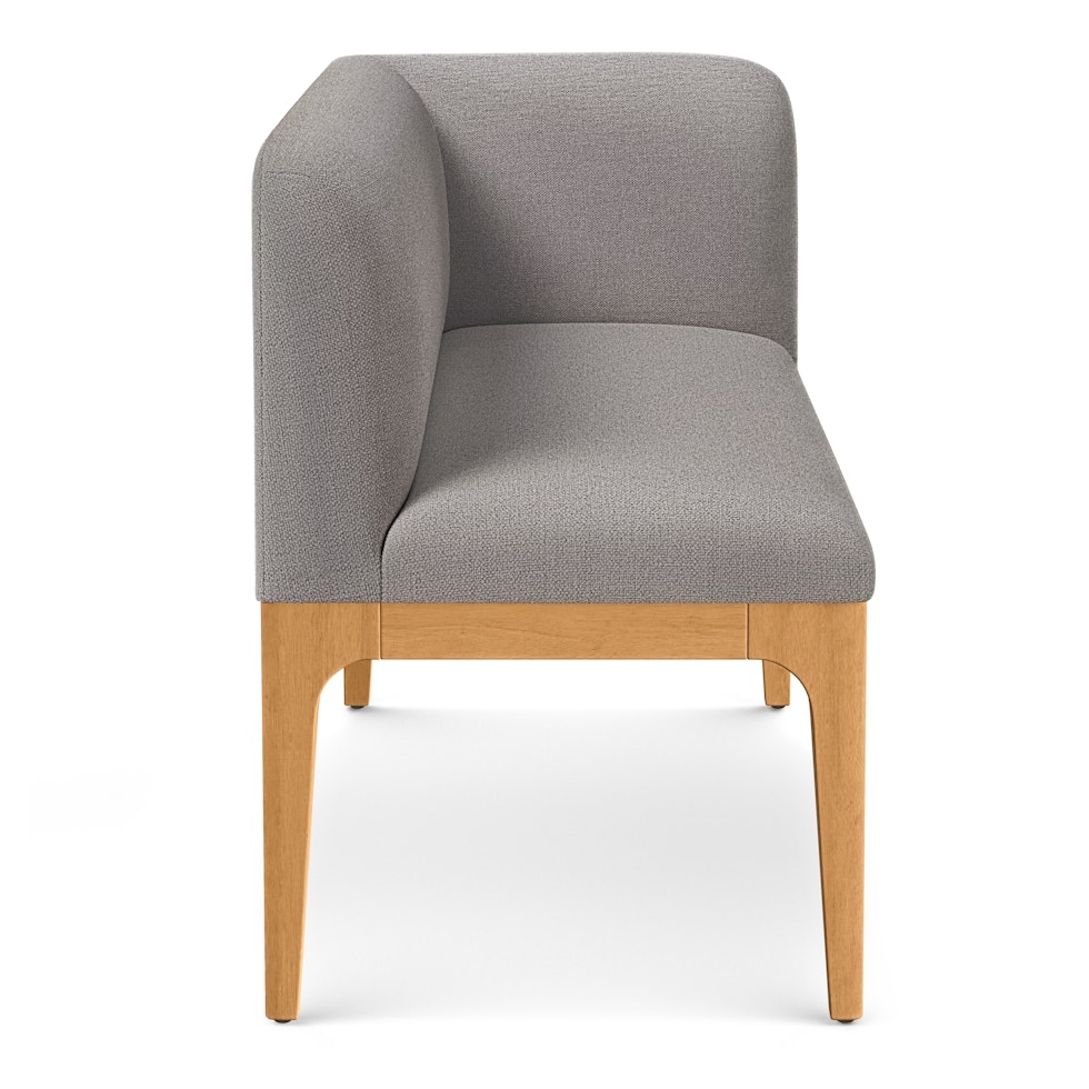 Rosin 56.75" Right Corner Banquette - Natural Oak and Hestia Gray - Image 1