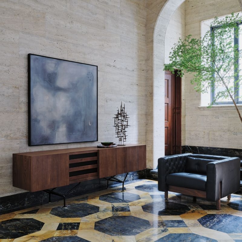 Paraggi 86" Walnut Wood Credenza by Gianfranco Frattini - Image 1