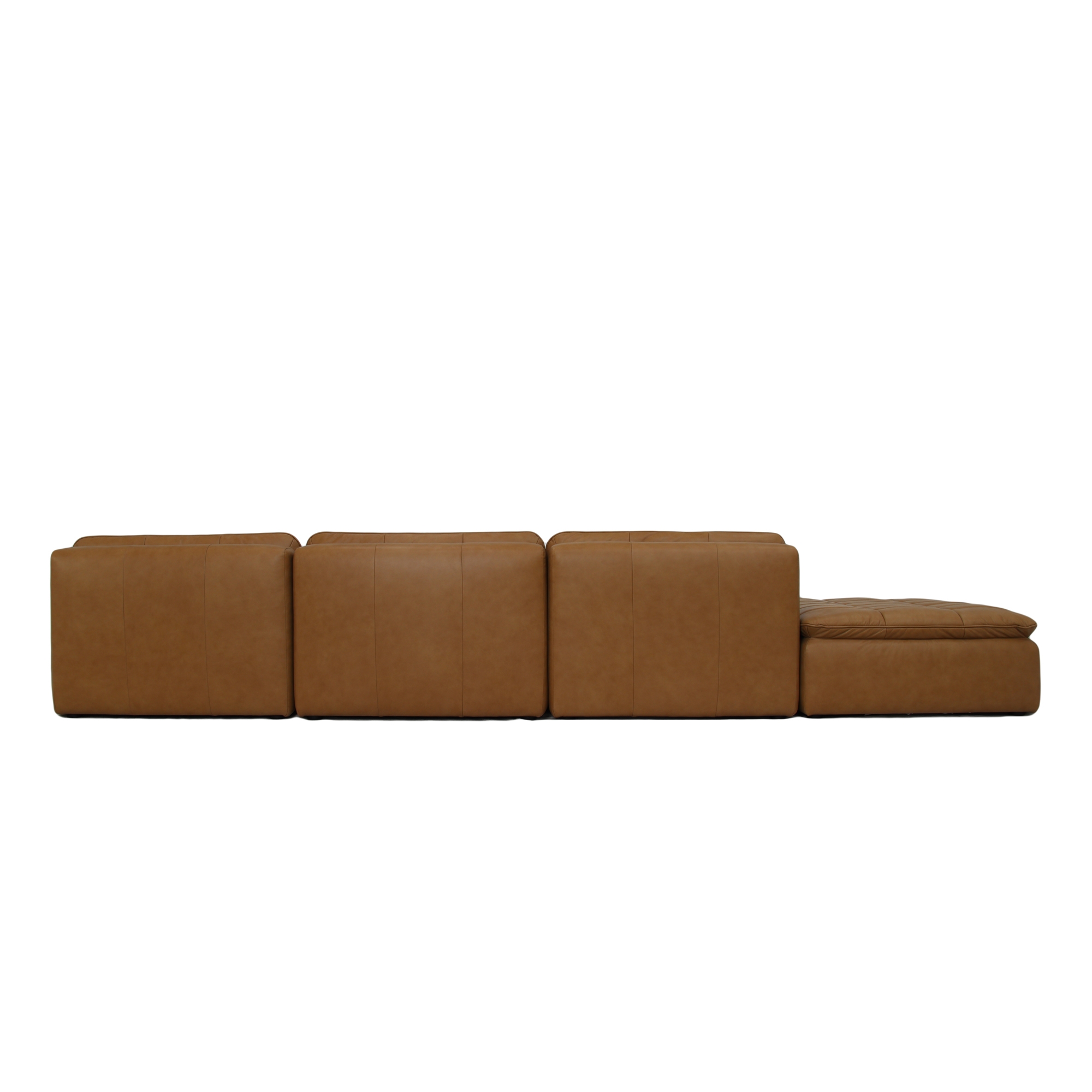 Lino Lounge Modular Sectional Tan Leather - Image 4
