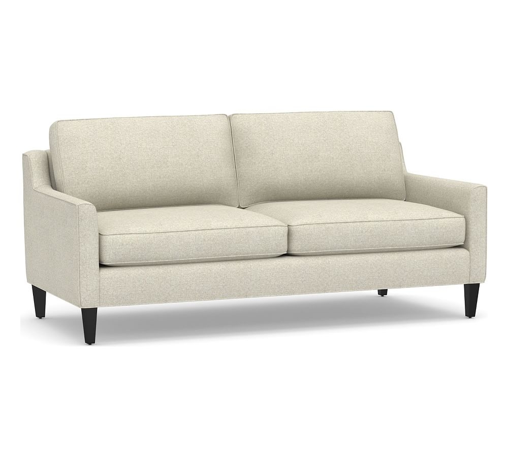 Beverly Upholstered Sofa, Polyester Wrapped Cushions, Performance Heathered Basketweave Alabaster White - Image 0