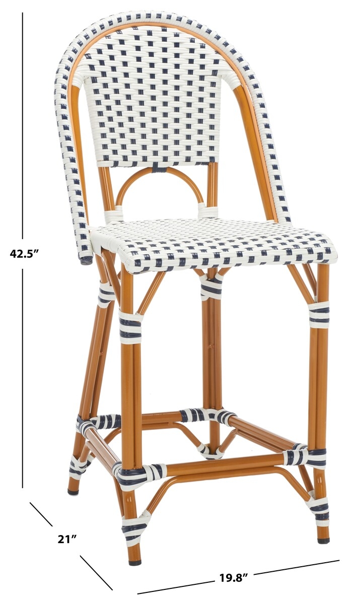 California Counter Stool - White/Navy - Safavieh - Image 9
