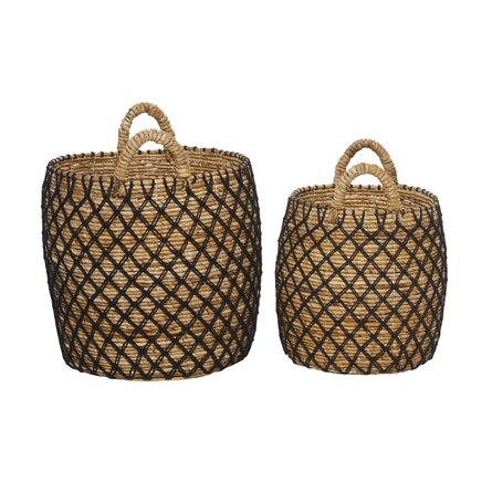 Banana Leaf Wicker Baskets, Set of 2 - Image 0