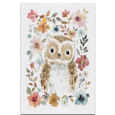 'Flowers and Friends Owl' Print - Image 0