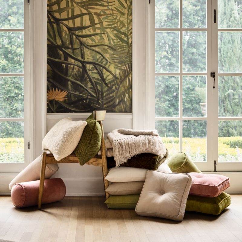 Slub Linen 23x23 Pumila Taupe Throw Pillow Cover by Laura Kim - Image 1