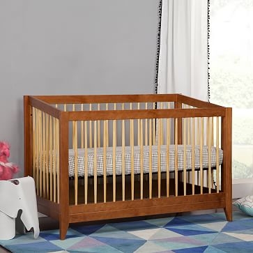 Hidden Hardware Twin/Full-Size Bed Conversion Kit/Junior Bed Conversion Kit for Hudson and Scoot Crib, Chestnut, WE Kids - Image 1
