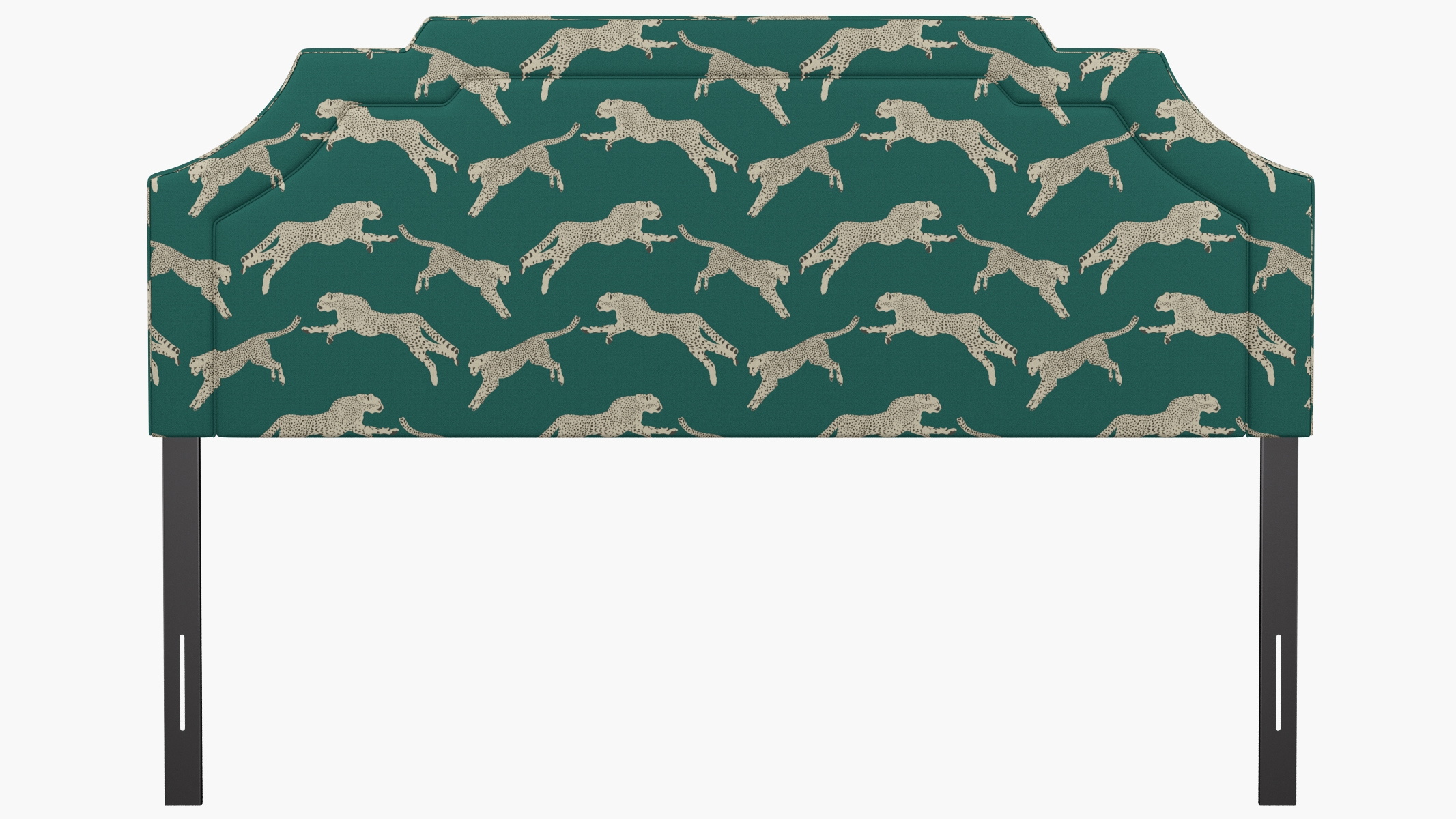 Art Deco Headboard, Polo Green Cheetah, King - Image 1