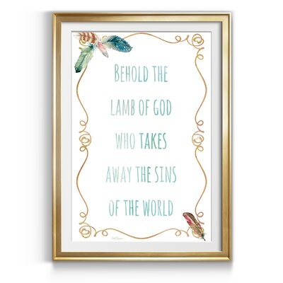 Religious Feather I - Picture Frame Textual Art Print on Paper - Image 0