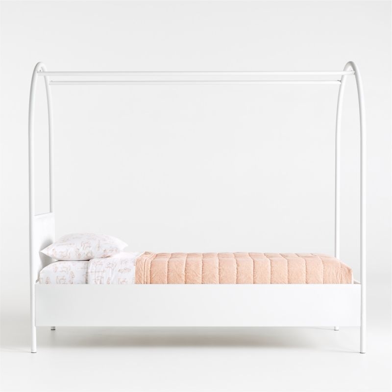 Canyon Arched Kids Full White Canopy Bed with Upholstered Headboard by Leanne Ford - Image 5