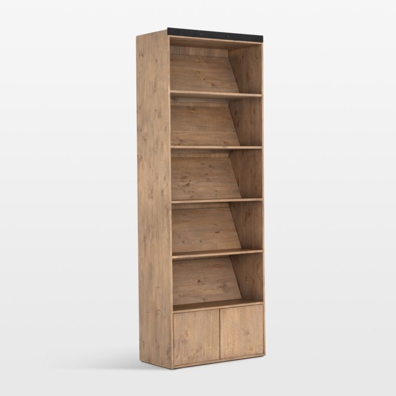 Natasha Solid Pine Wood Bookcase with Shelves - Image 2