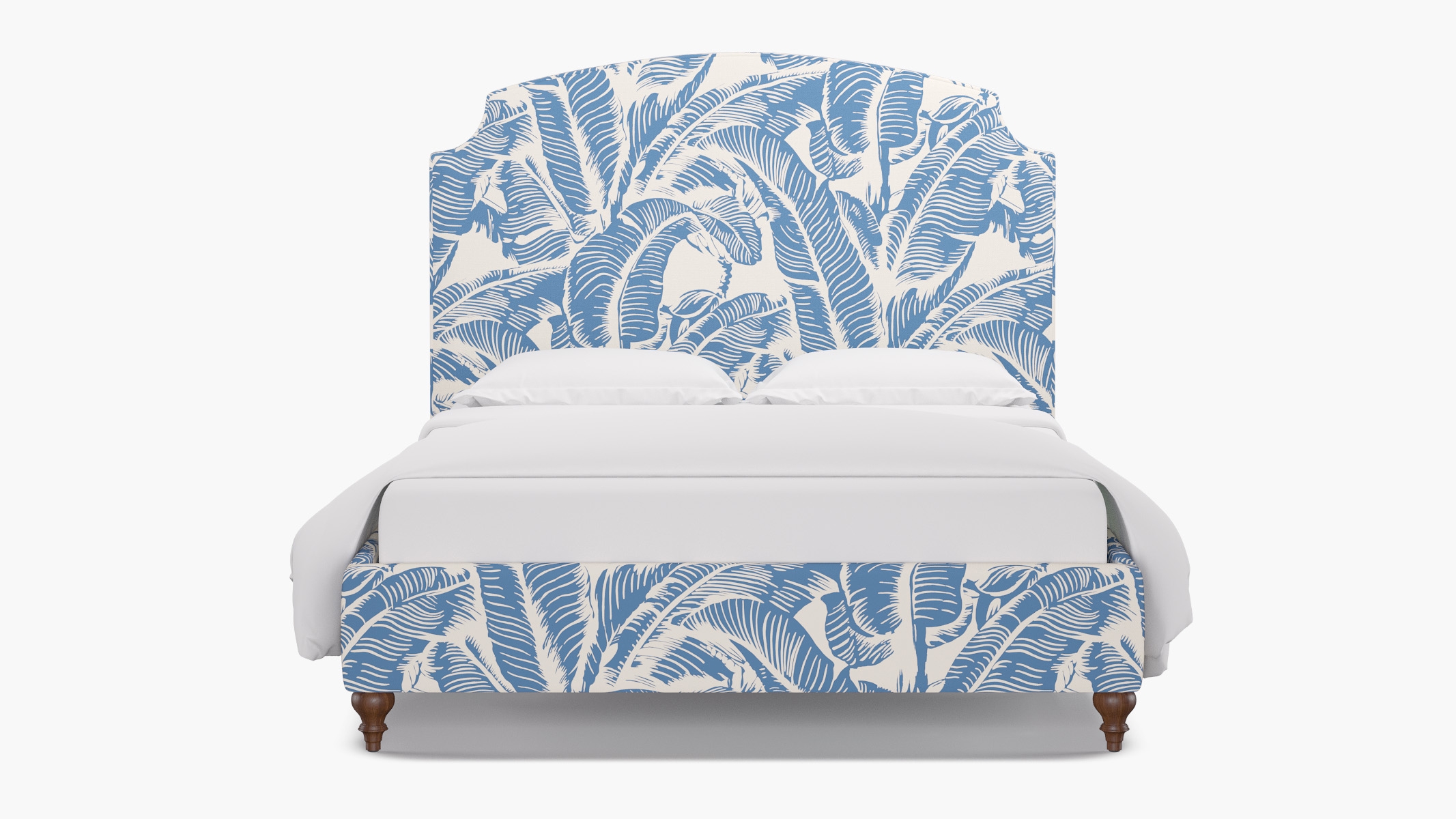 Cove Bed, Cornflower Martinique® Encore, Walnut Traditional Turned Leg, Queen - Image 0