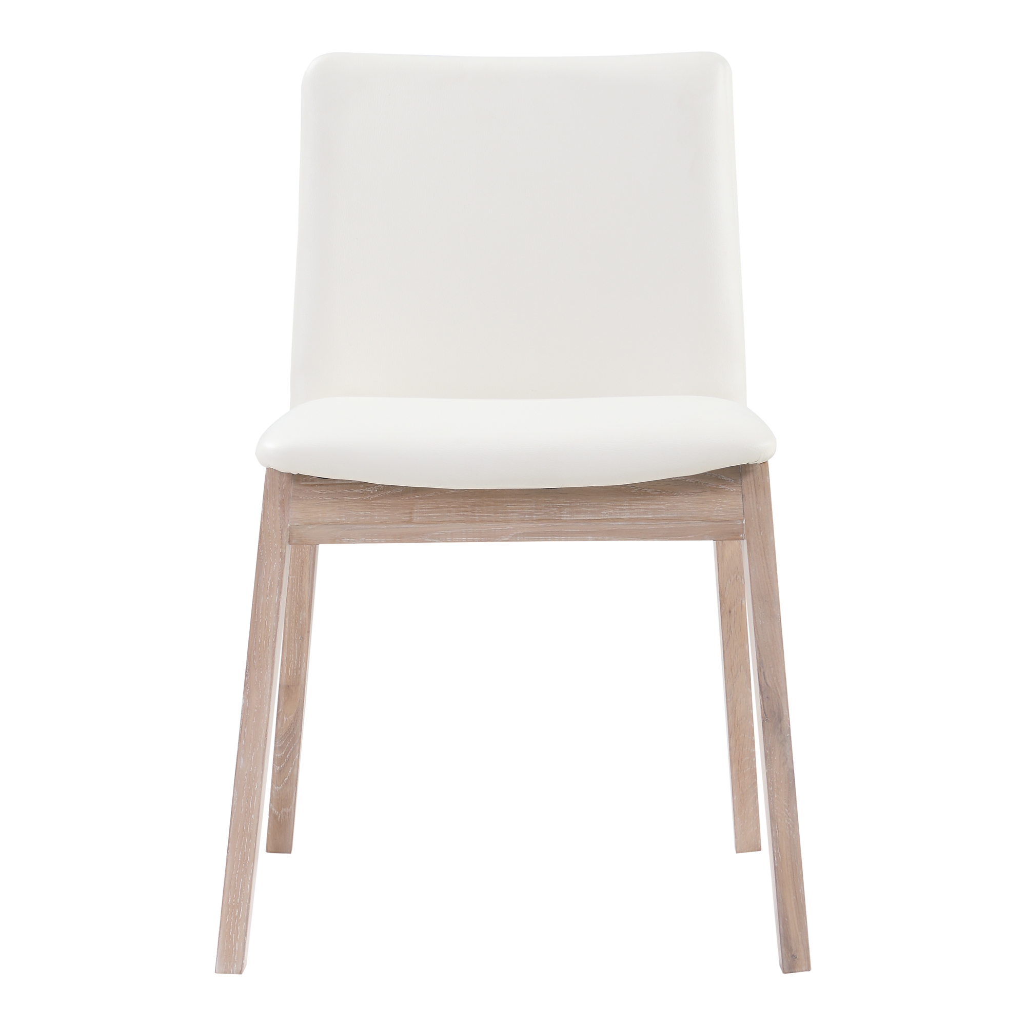 Deco Oak Dining Chair Cream White PVC - Set Of Two - Image 0