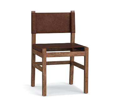 Segura Leather Dining Side Chair, Camden Brown Frame, Statesville Caramel - Image 3