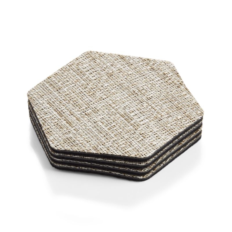 Chilewich Crepe Neutral Coasters, Set of 4 - Image 1