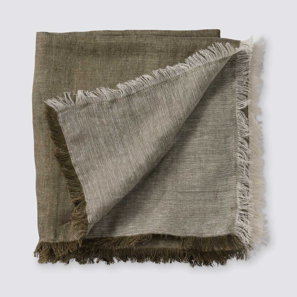 The Citizenry Arya Linen Bed Blanket | Olive - Image 3