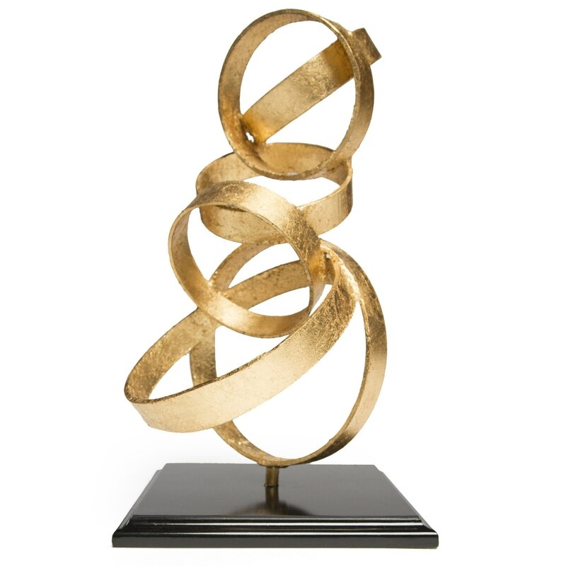 Badgley Mischka Home Infinity Sculpture Color: Gold - Image 0