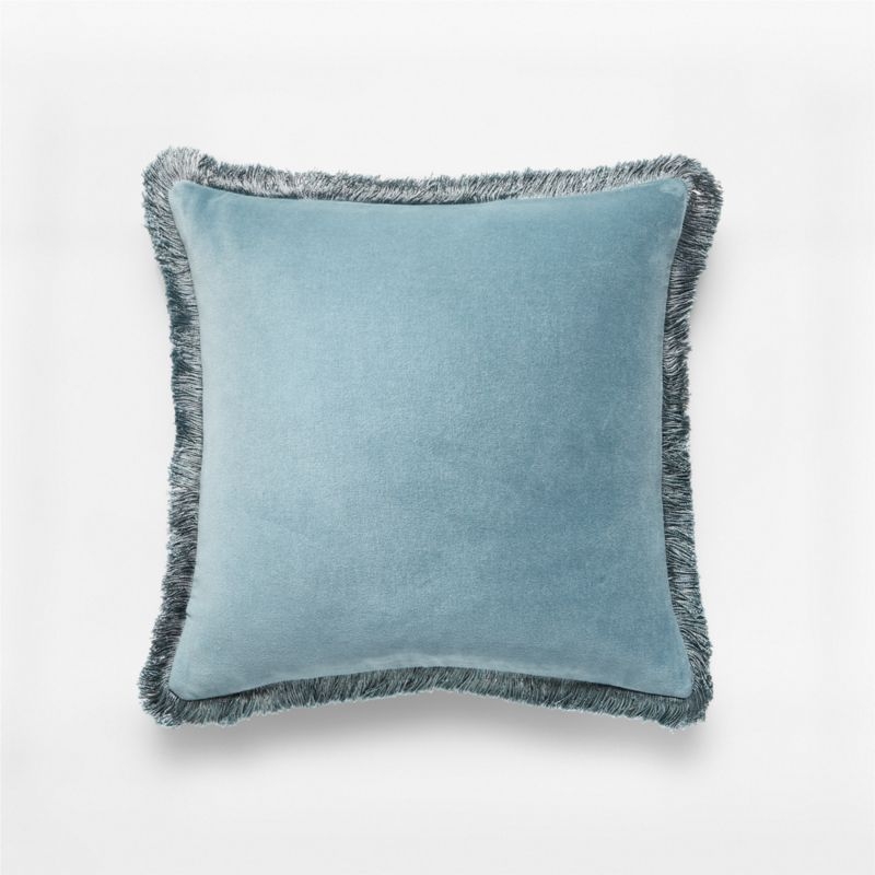 Bettie Mineral Blue Pillow, Feather-Down Insert, 16" x 16" - Image 0