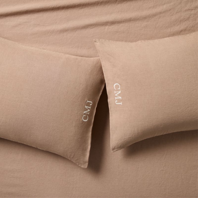 Classic EUROPEAN FLAX™-Certified Linen Tawny Brown King Pillowcases Set of 2 - Image 1