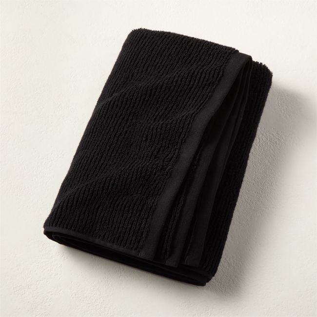 Brooks Ribbed Organic Cotton Black Bath Towel - Image 0